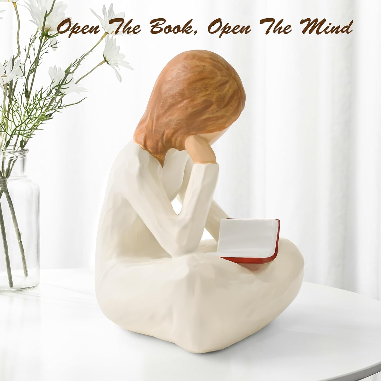Cuayaes Reading Thinker Statue for Book Lovers 1