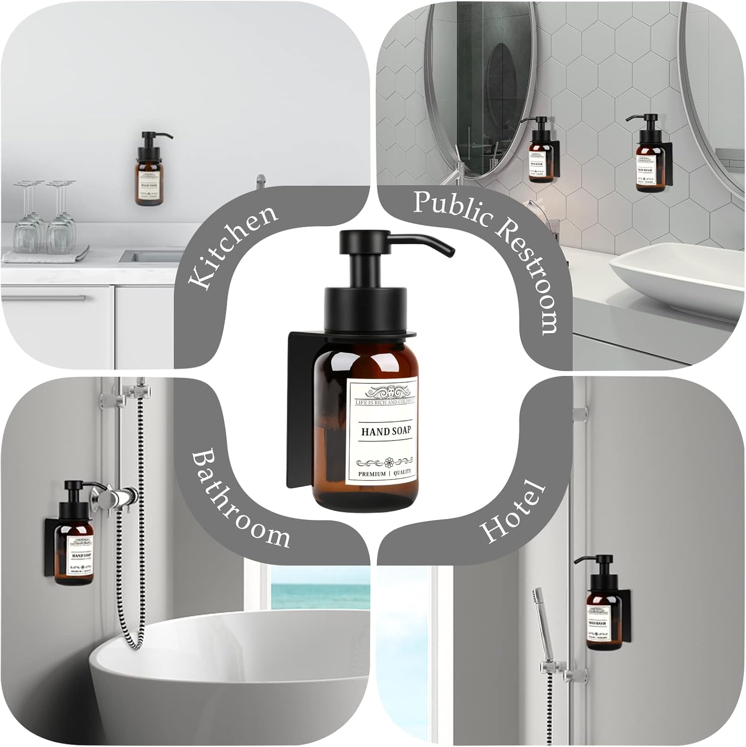 Nobtou 85oz Glass Soap Dispenser 2 Pack - Brown 1