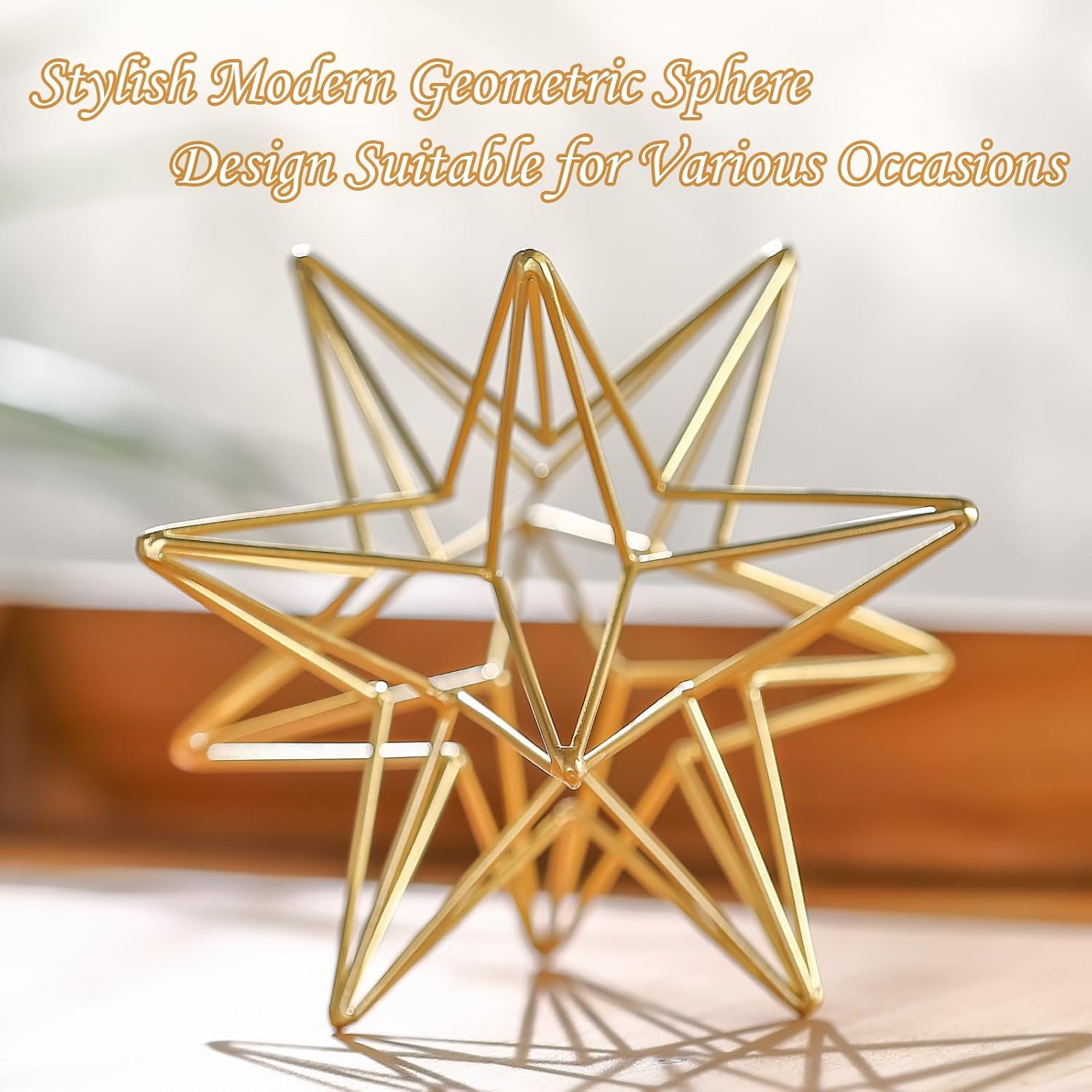 MOCOME 7 Inch Gold Decorative Sphere Sculpture