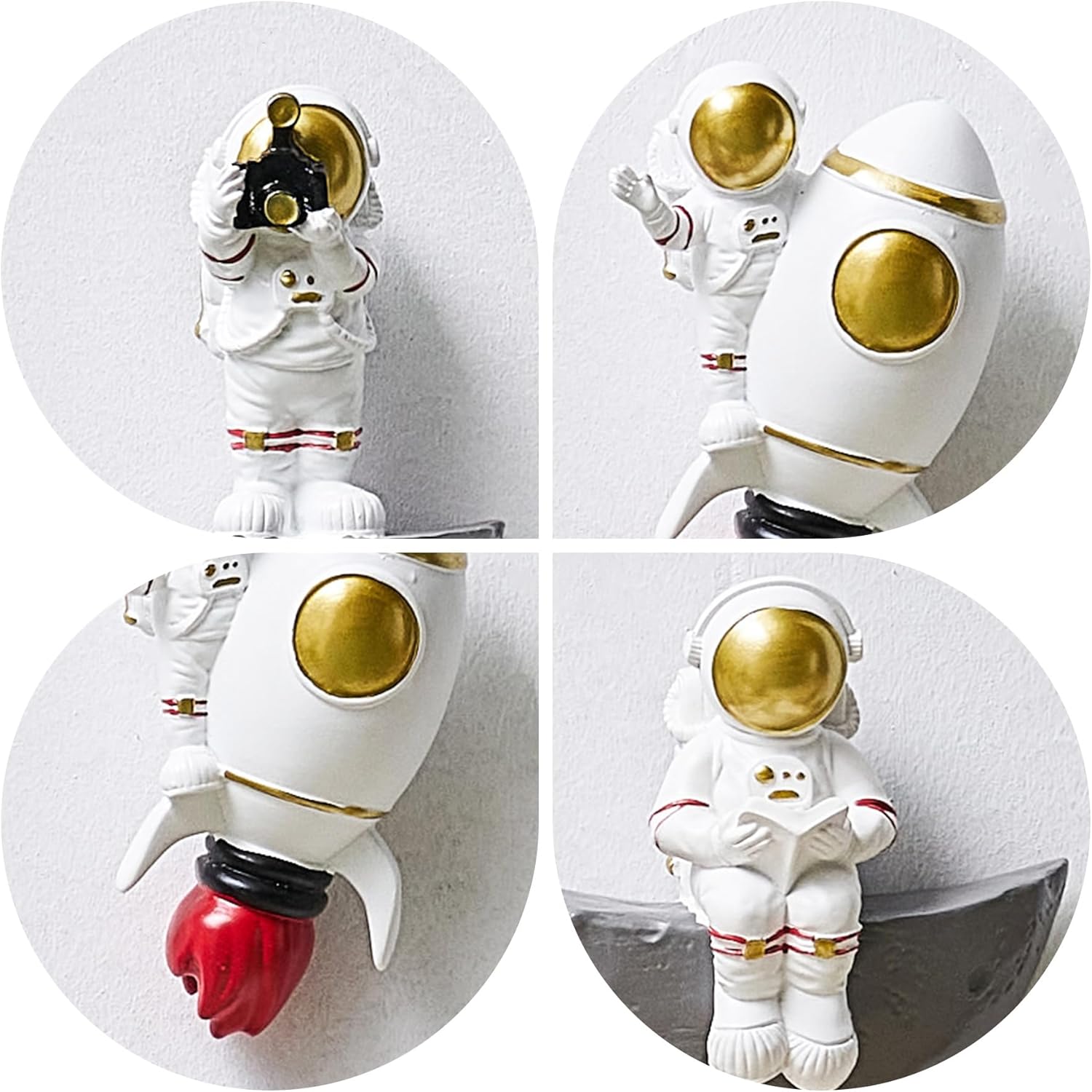 FJS Astronaut Wall Decor Set of 5 3D Space Art
