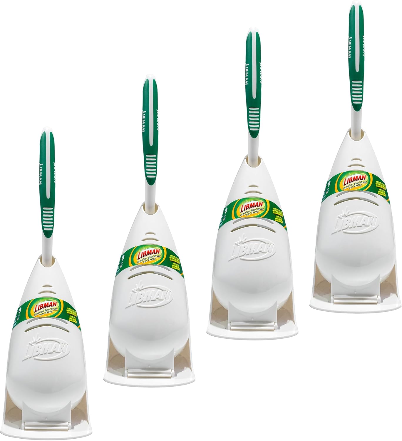 Libman 01022 Premium Angled Toilet Bowl Brush Caddy 4Carton