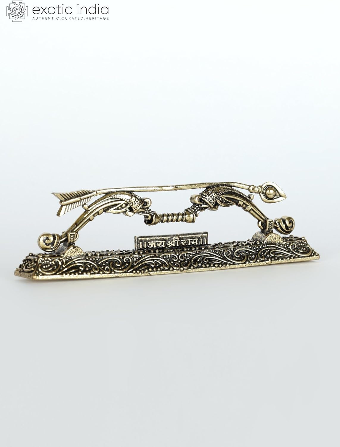 Small Superfine Brass Shri Ram Dhanush Hand-Carved Pooja Decor Showpiece Gift