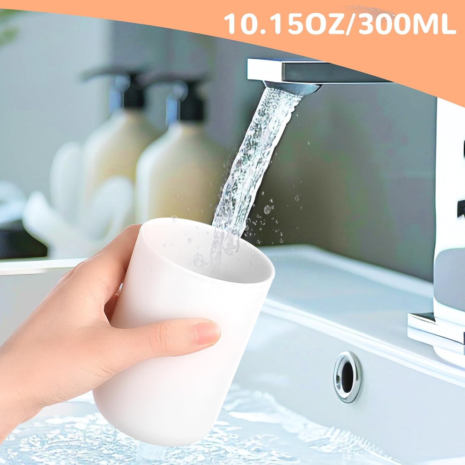 3Pcs Unbreakable Plastic Tumbler for Bathroom Dishwasher Safe 300ml