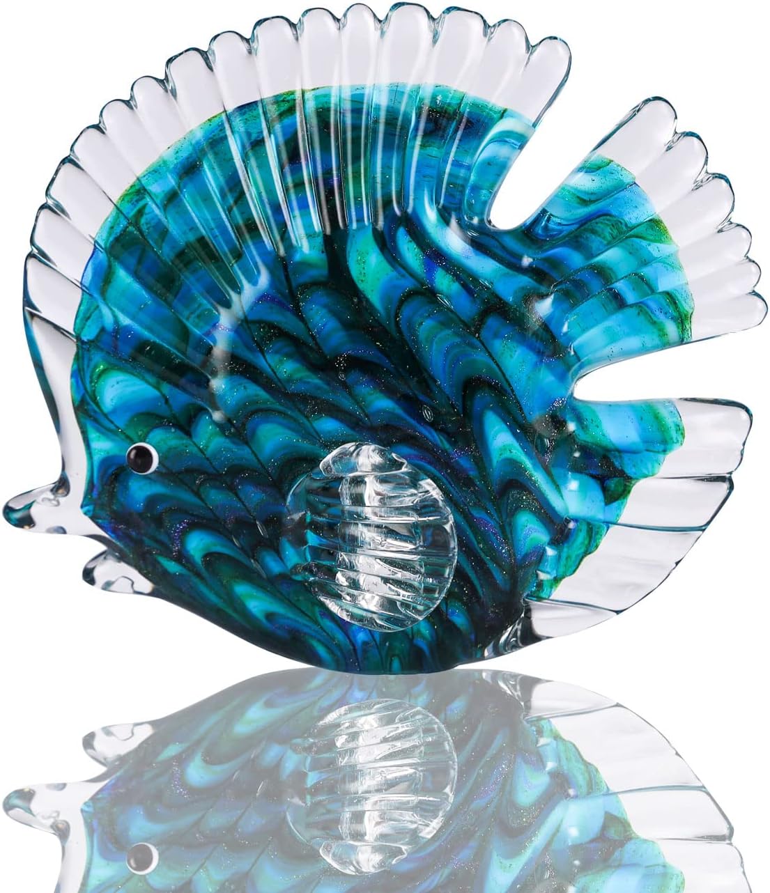 OISEGOP Hand Blown Tropical Fish Decor Art Figurine