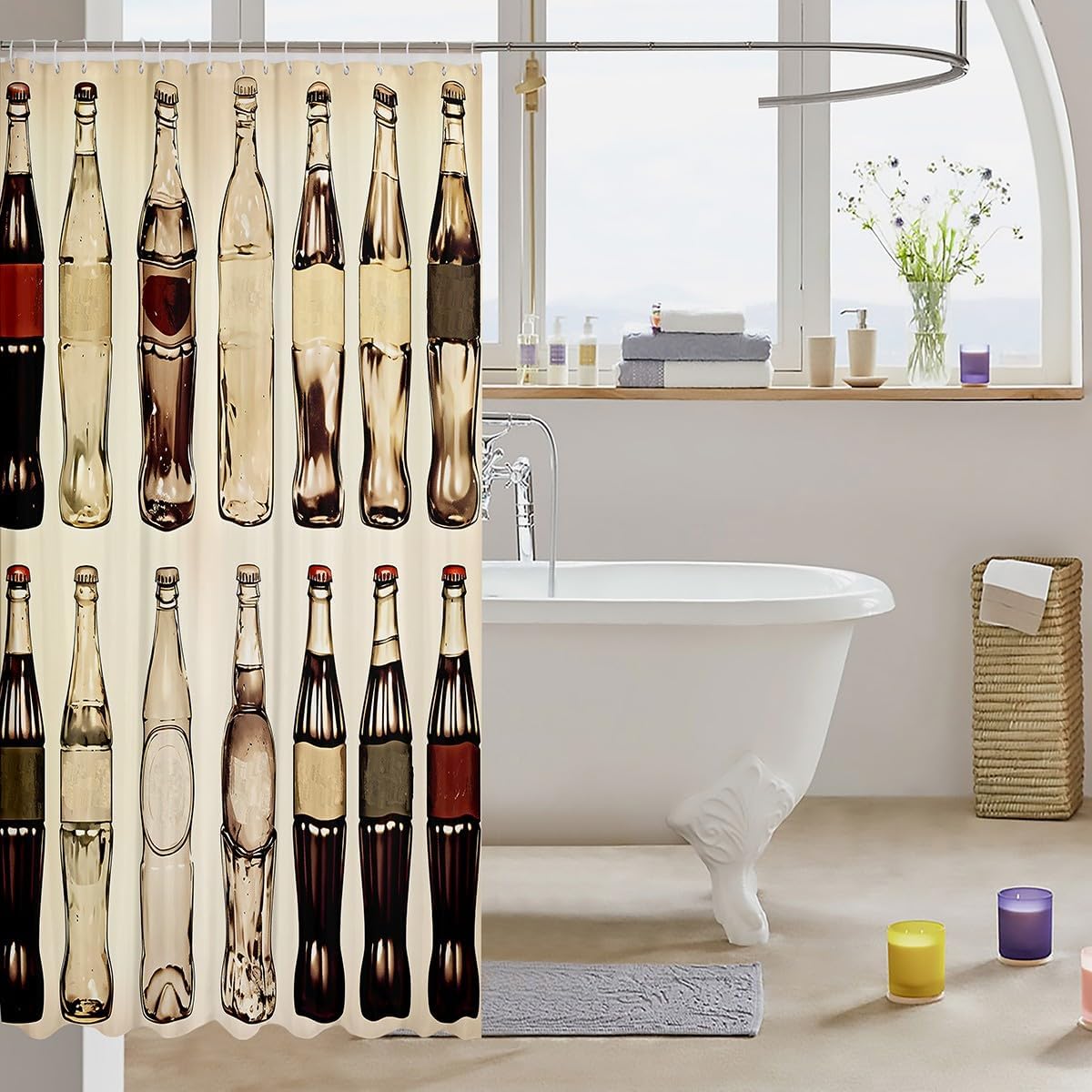 Feelyou Kids Vintage Cola Bath Shower Curtain Set