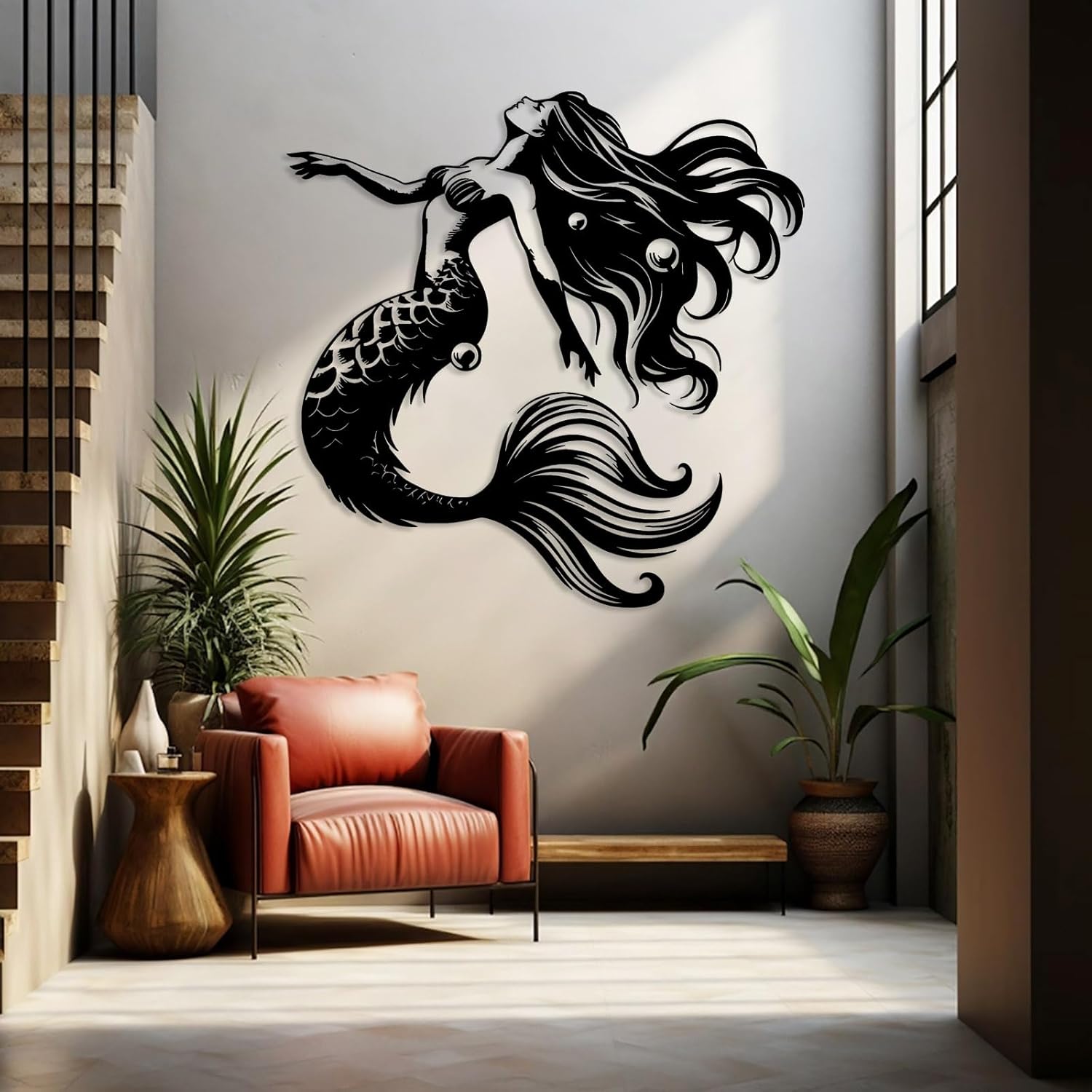 LARNT Mermaid Metal Wall Sculpture 39x39 1
