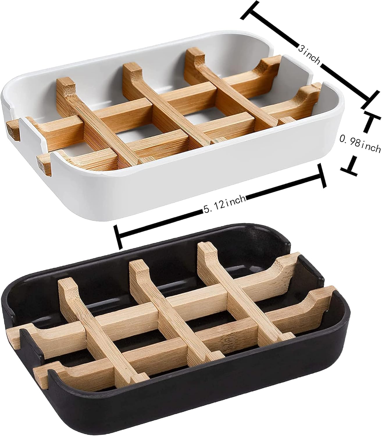 Aoheuo Modern Bamboo Fiber Soap Holder and Dish Set