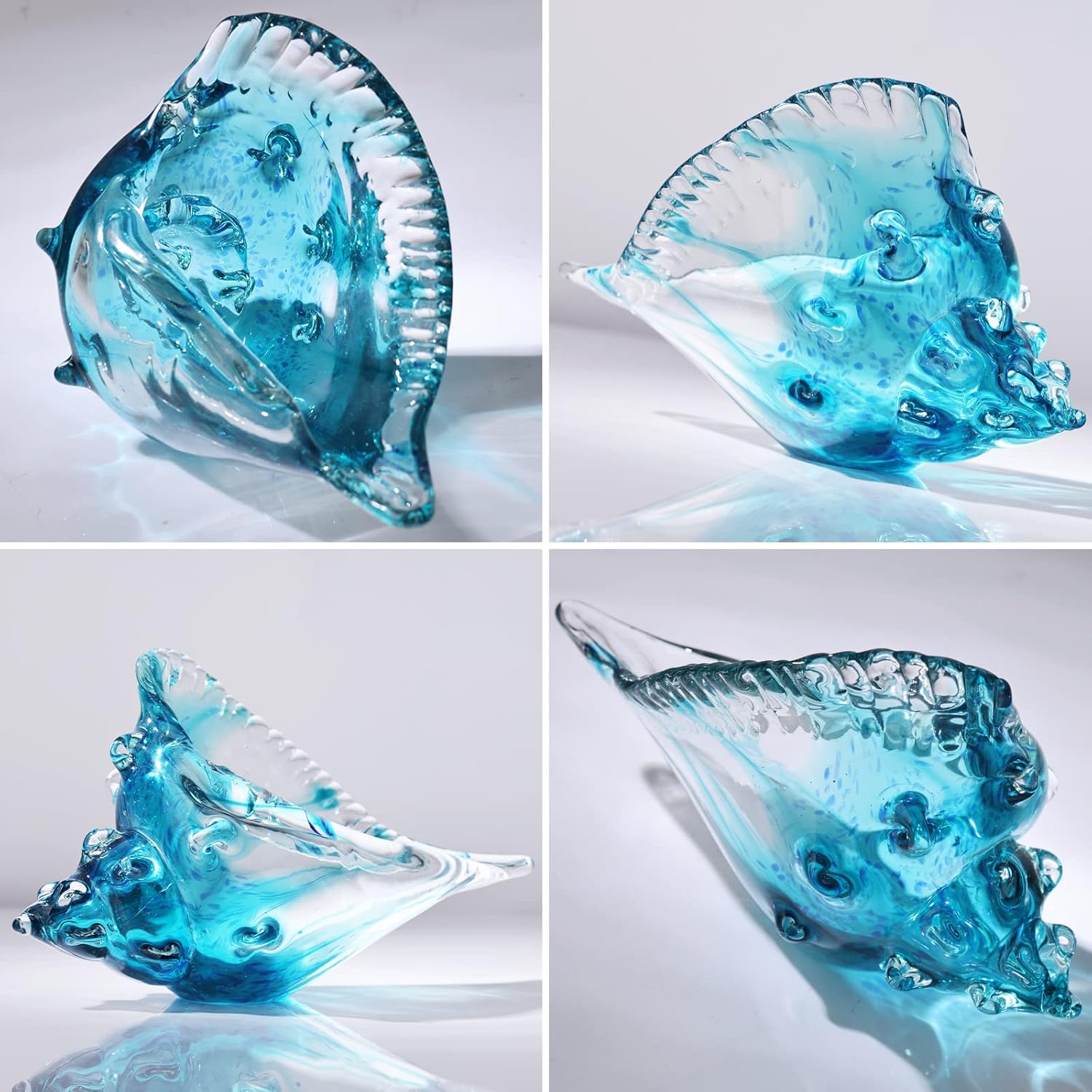 DOVDOV Blown Glass Conch Statues for Home Decor