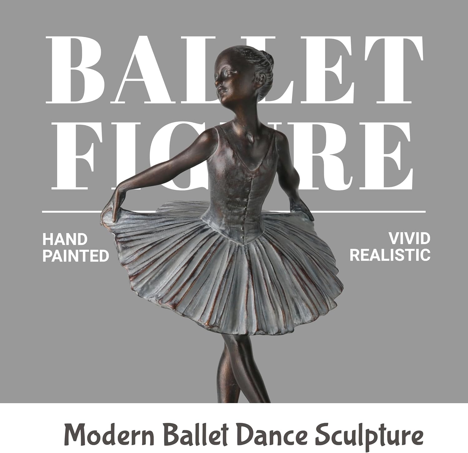 Grace4Joy Ballerina Figurine Resin Bronze Sculpture