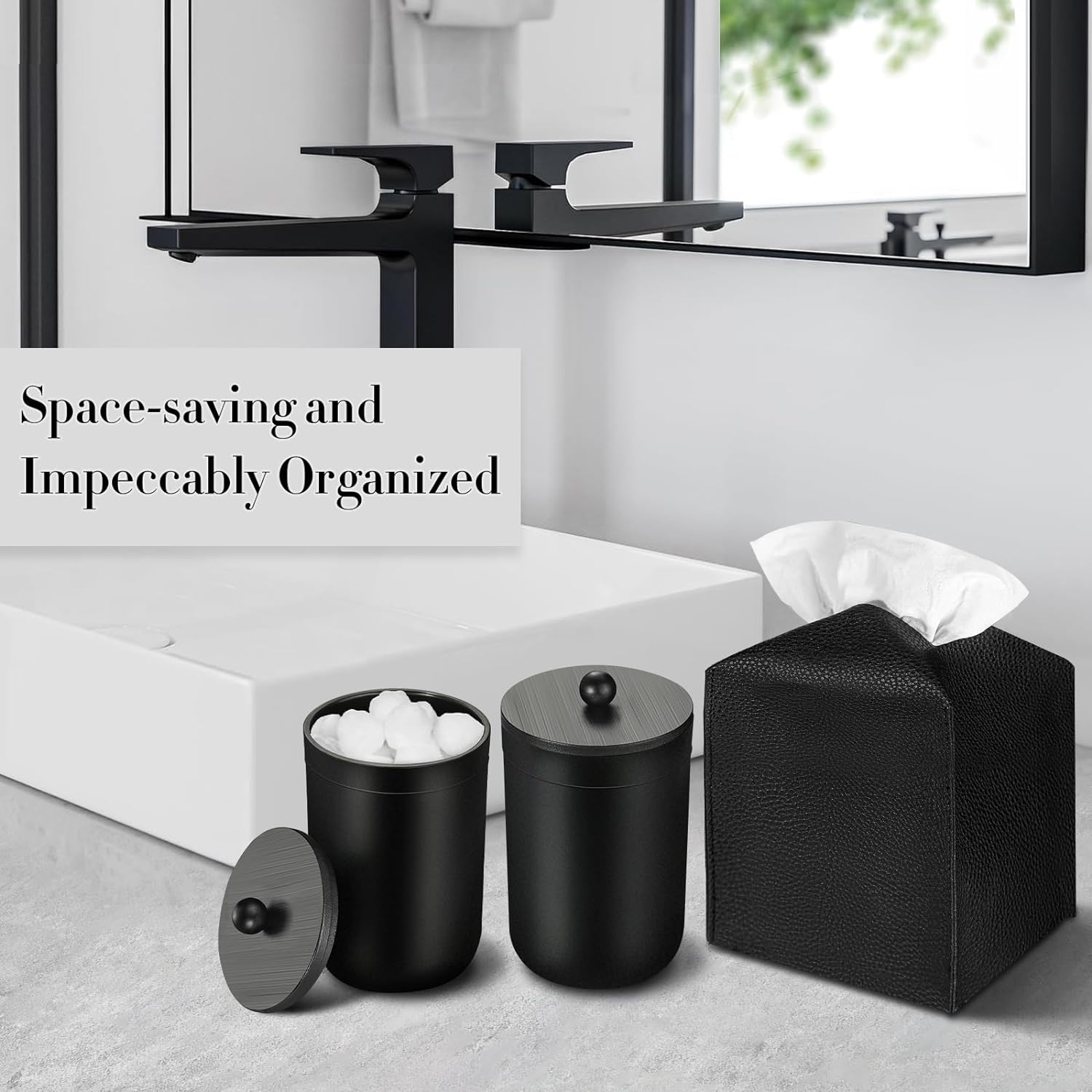 ALPIRIRAL 10Pcs Black Bathroom Accessories Set 1