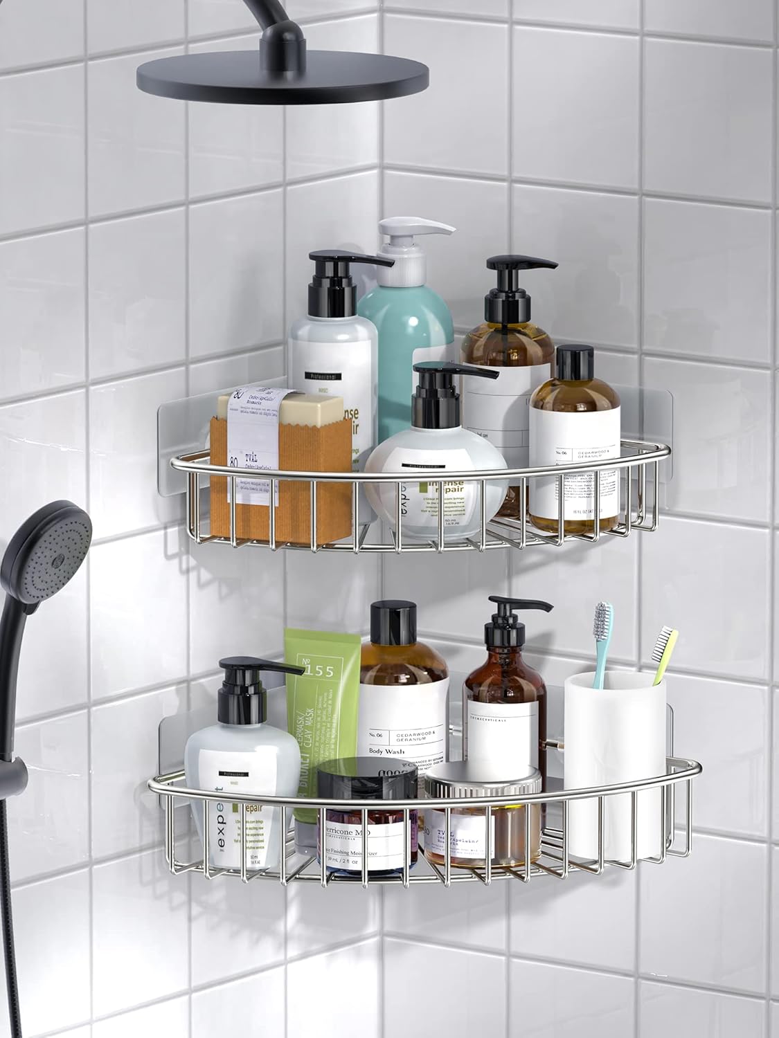 SMARTAKE 2-Pack Corner Shower Caddy with Adhesive