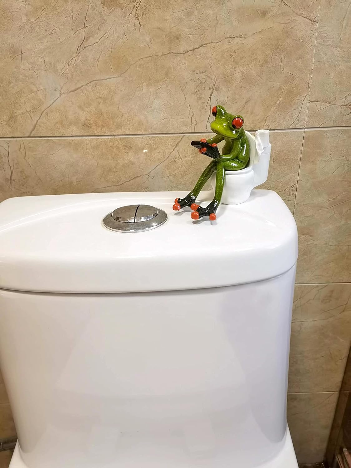 VVGIFTS Cute Green Resin Frog Statue Decoration