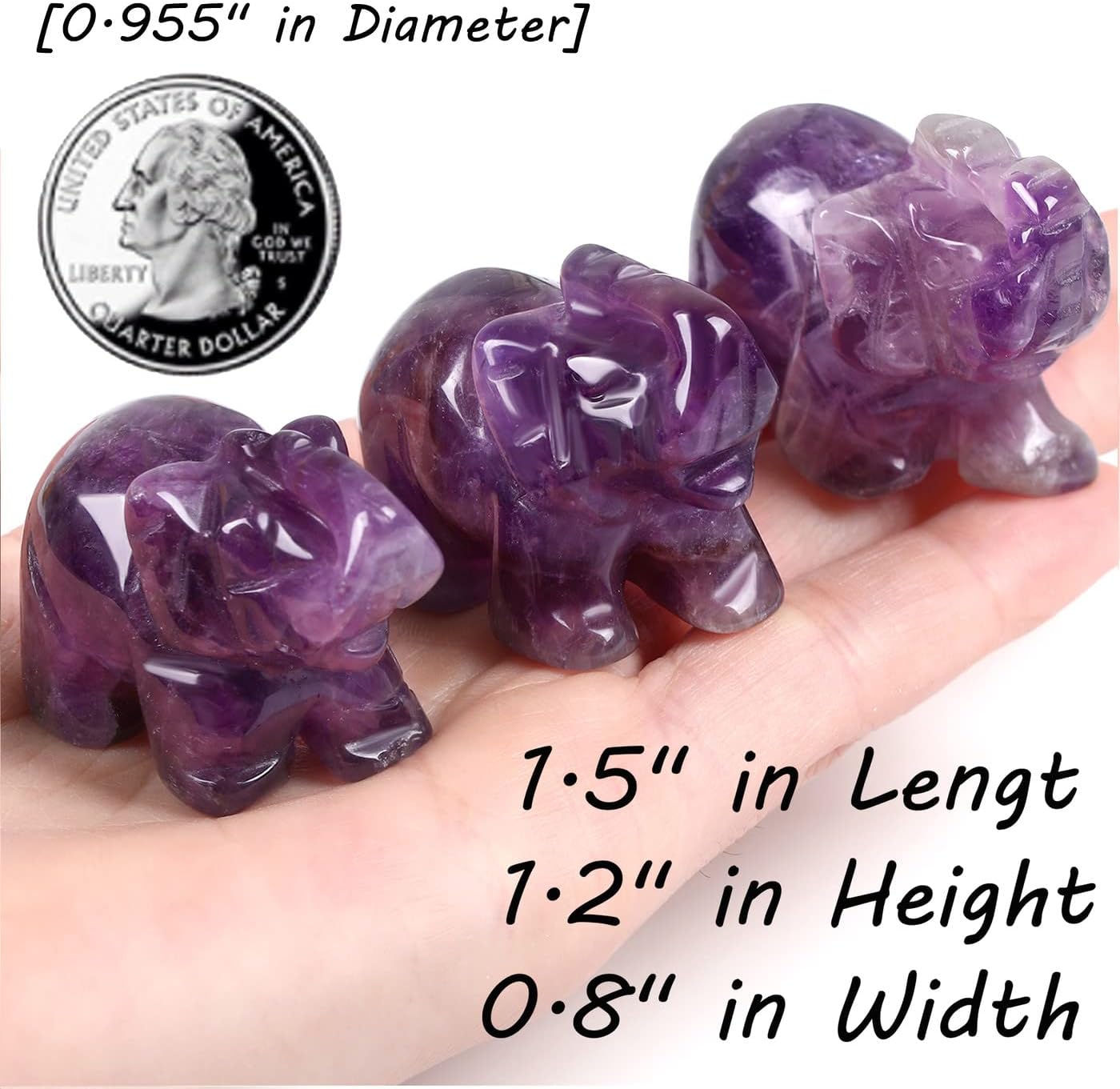Qinjiejie Amethyst Elephant Healing Statue