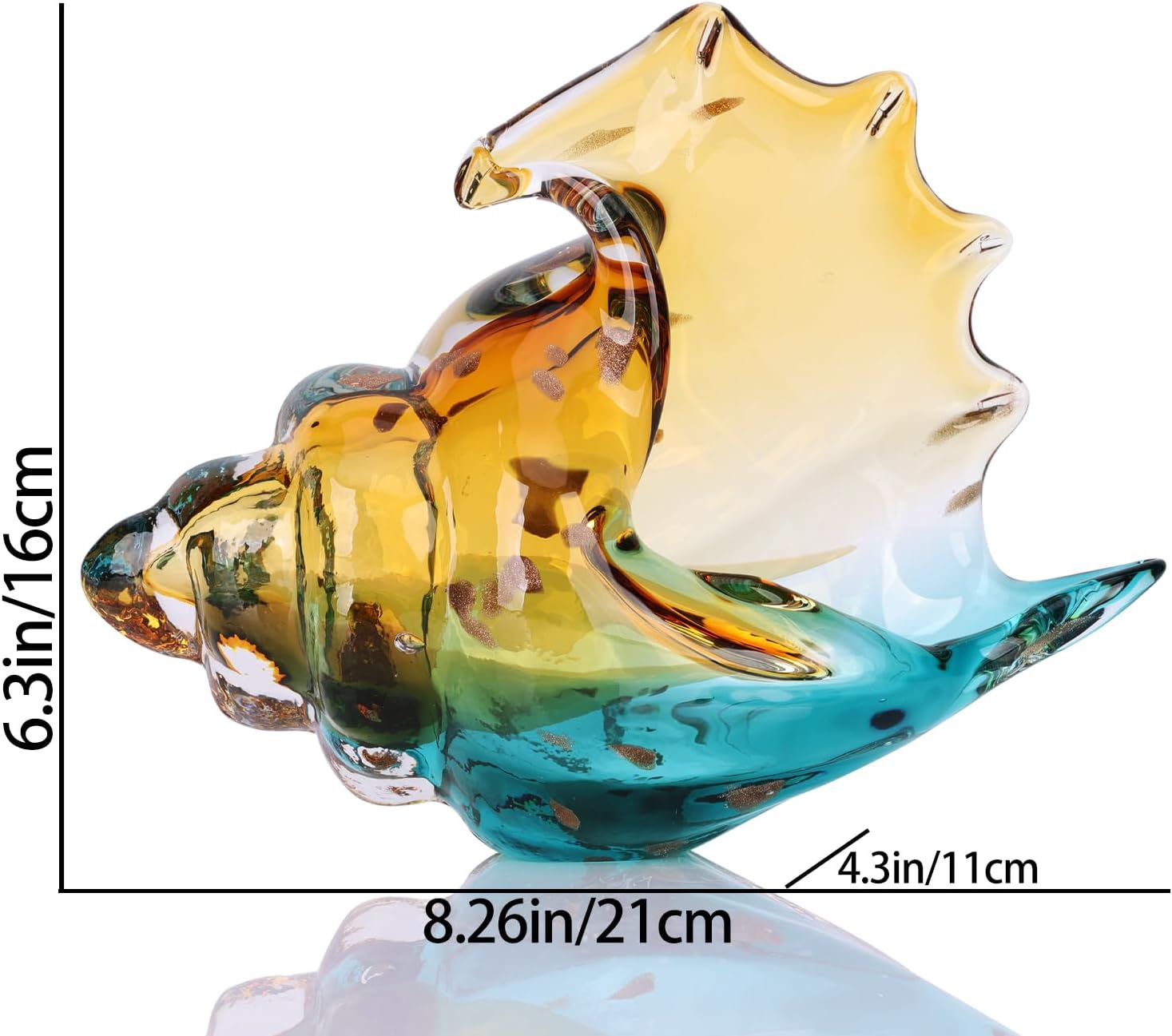DOVDOV Unique Hand-Blown Glass Conch Statue