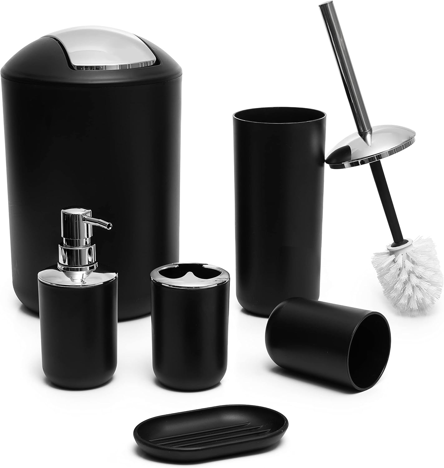 Moss Stone 6 Piece Black Bathroom Accessory Set