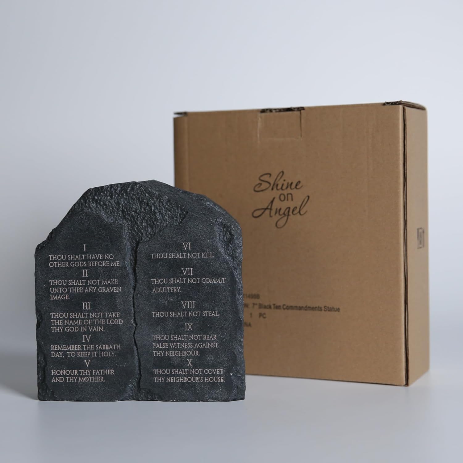 Ten Commandments Stone Sculpture - 68 Inch Decor for Home Office