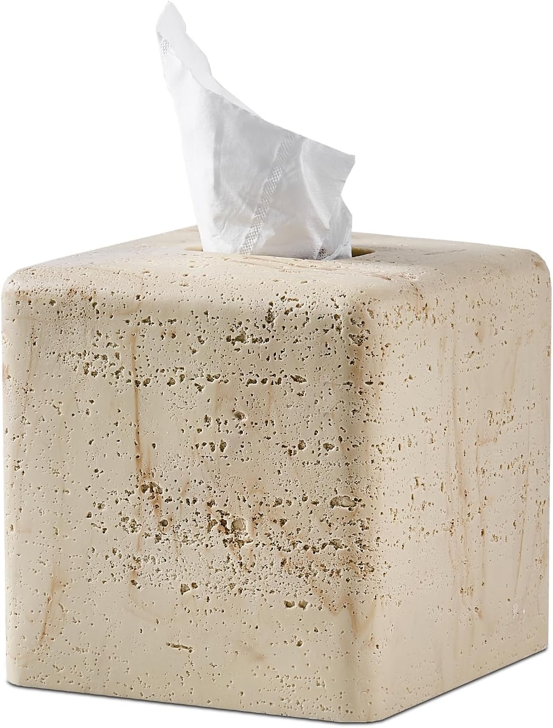 Polytree Natural Travertine Tissue Box Cover Square 1