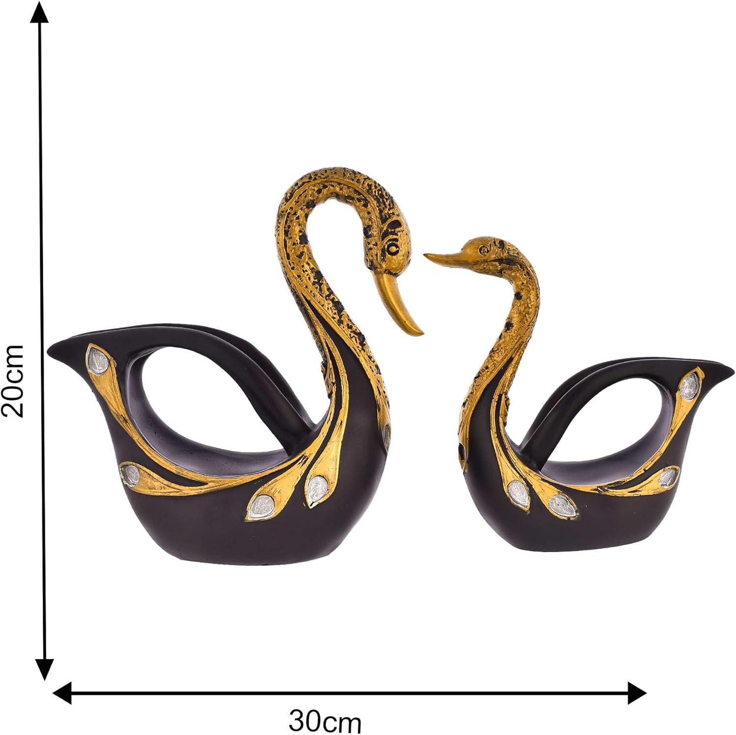 ShubhEnterprisesUS Swan Pair Sculpture for Home Decor Showpiece