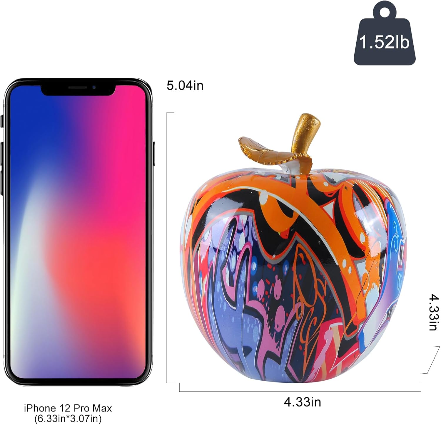 JOOMBE Colorful Fruit Figurines Apple Statue Home Decor