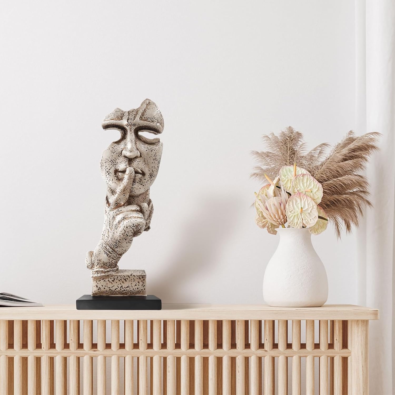 Silence is Golden 12 Inch Resin Thinker Statue