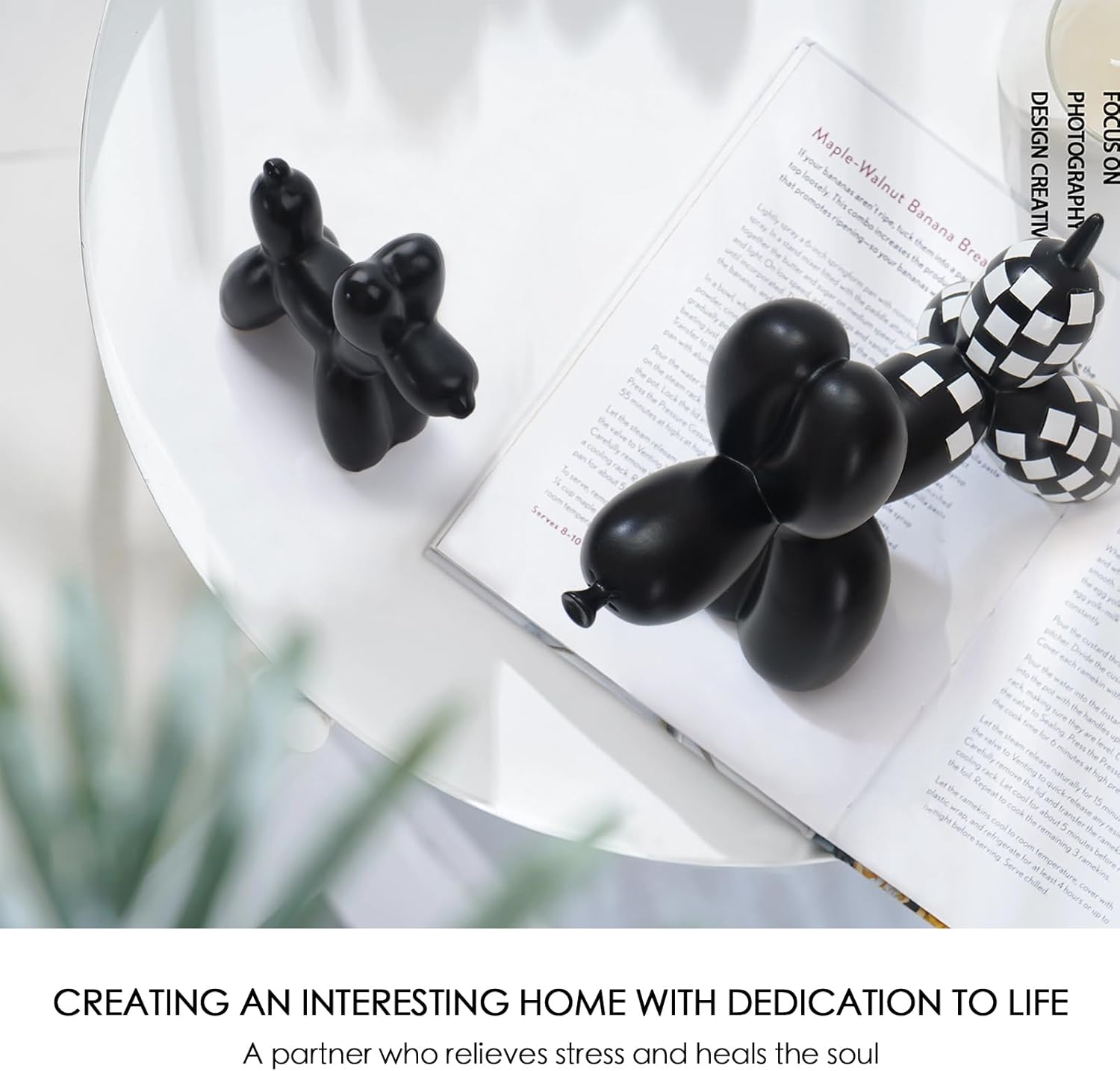 Notakia Balloon Dog Ceramic Statue Home Decor
