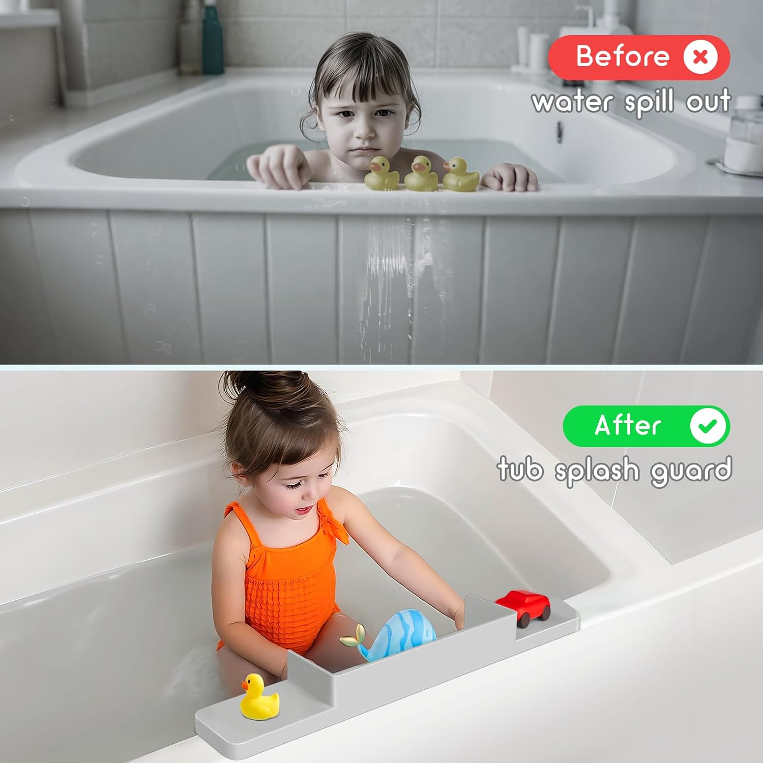 YUOROS Silicone Splash Guard for Bathtub and Kids Play