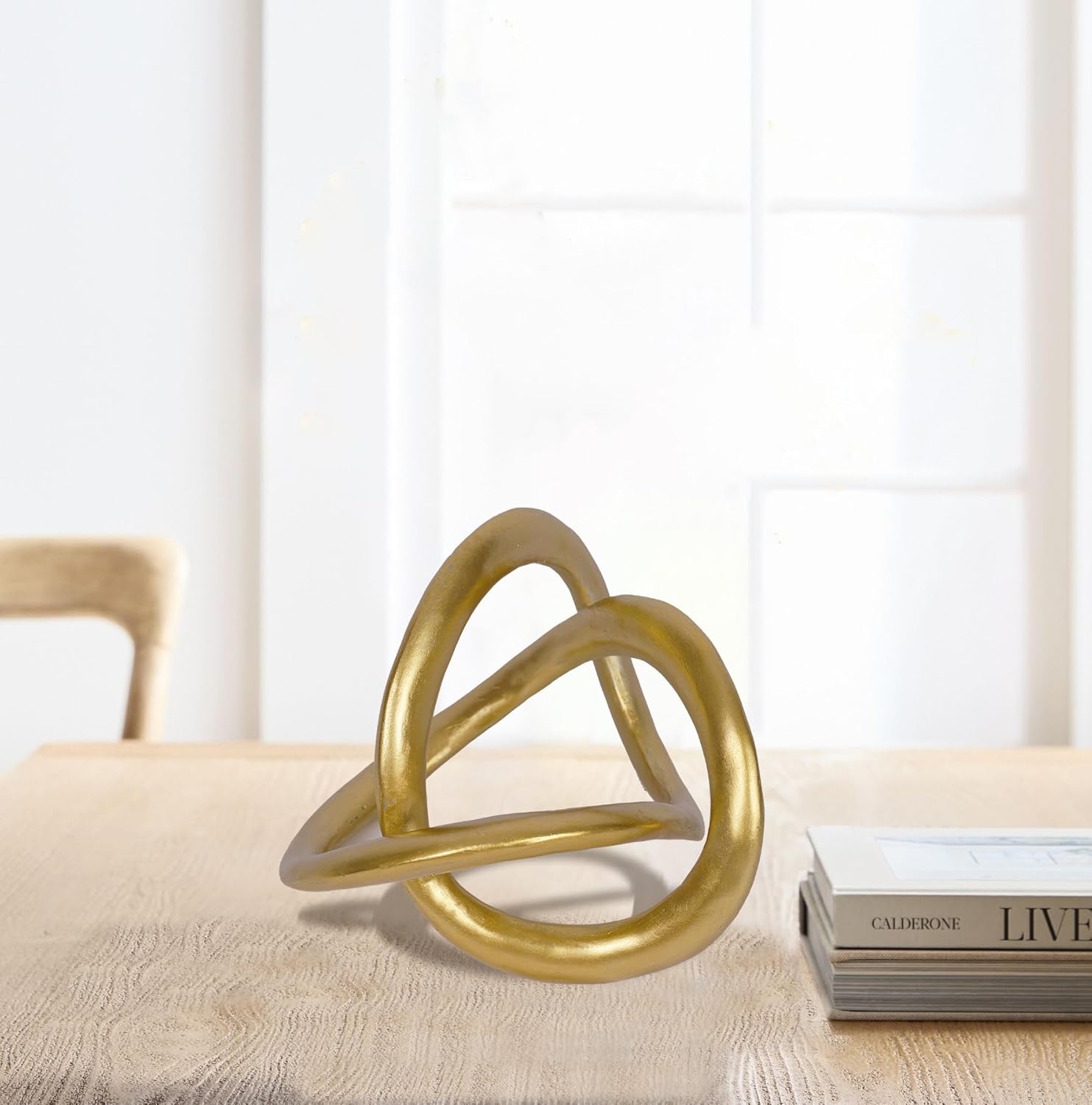 Modern Geometric Round Sculpture Gold Knot Decor Home Decor