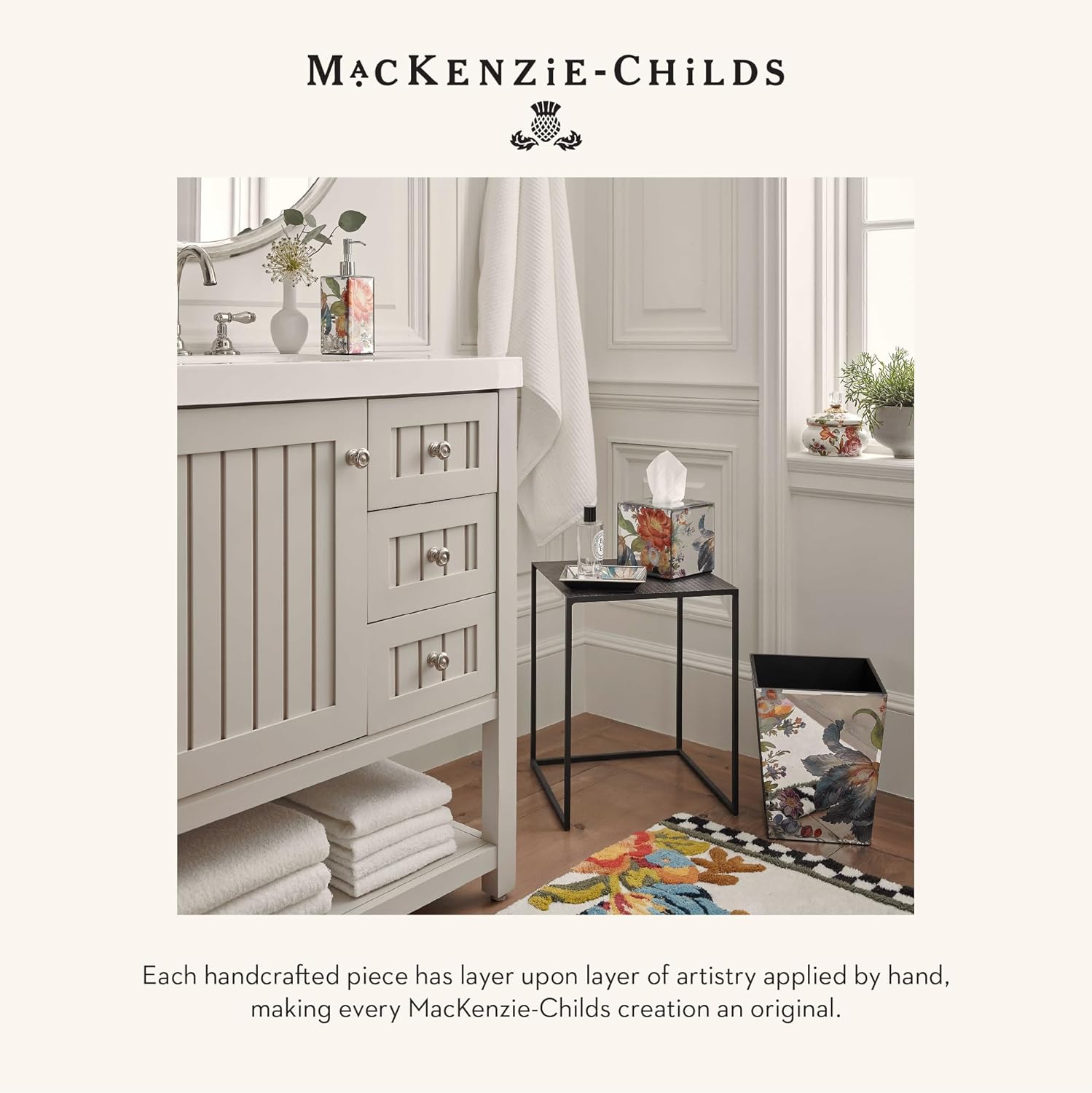 MacKenzie-Childs Pump Dispenser with Flower Design