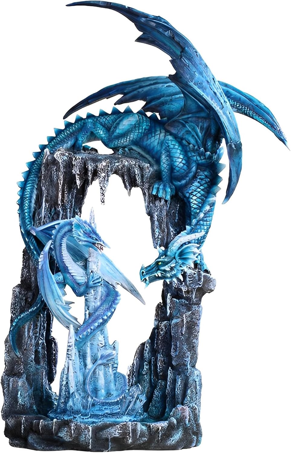ICE ARMOR 21 Inch Blue Dragon with Baby Statue