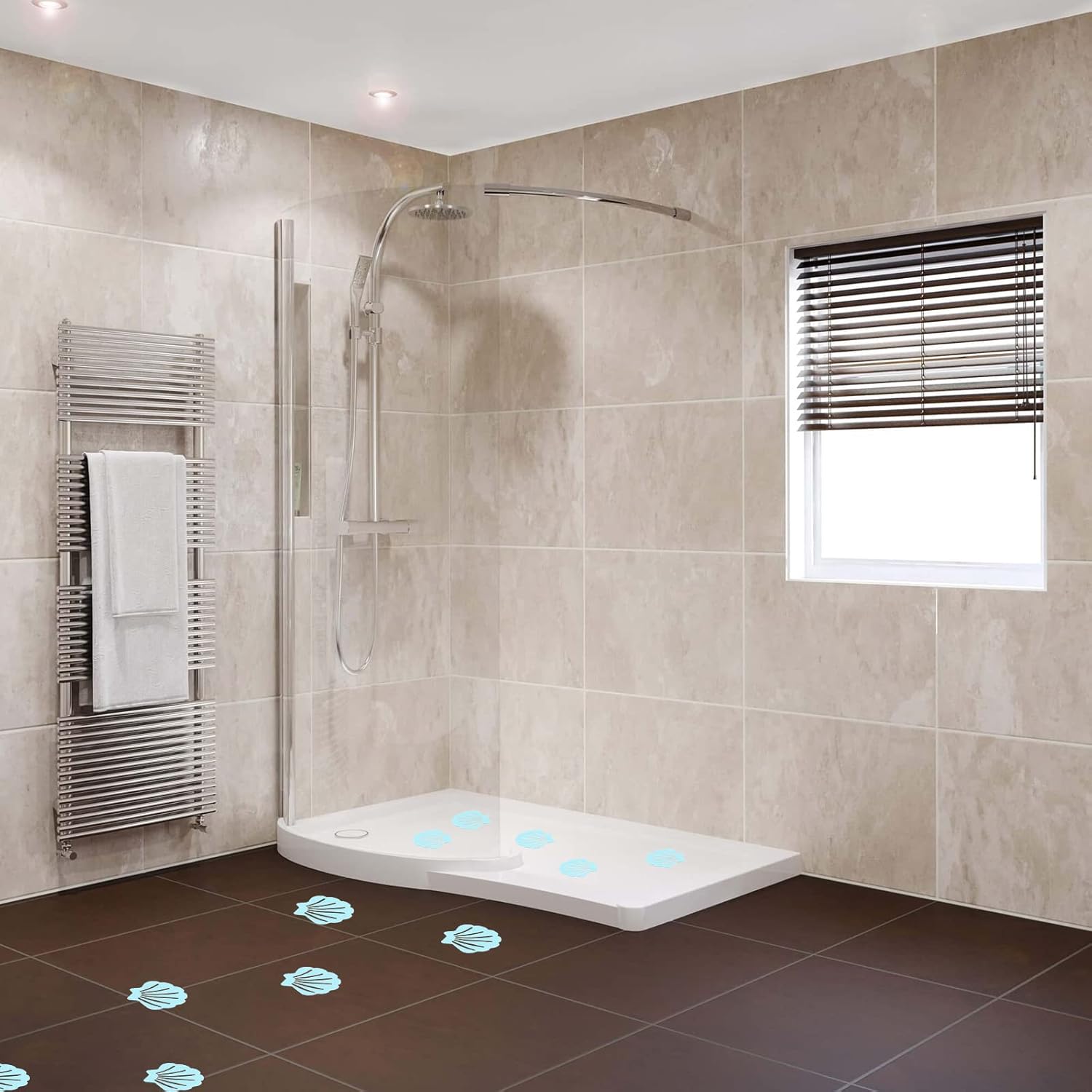 Bathtub Stickers Non Slip 12Pcs Shell Shaped Safety Treads