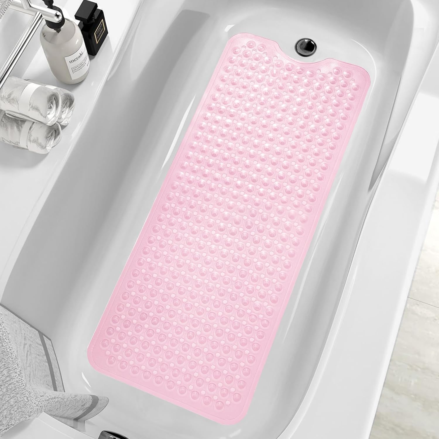 MOONFLY Extra Long Non-Slip Bath Mat 40x16 Inches