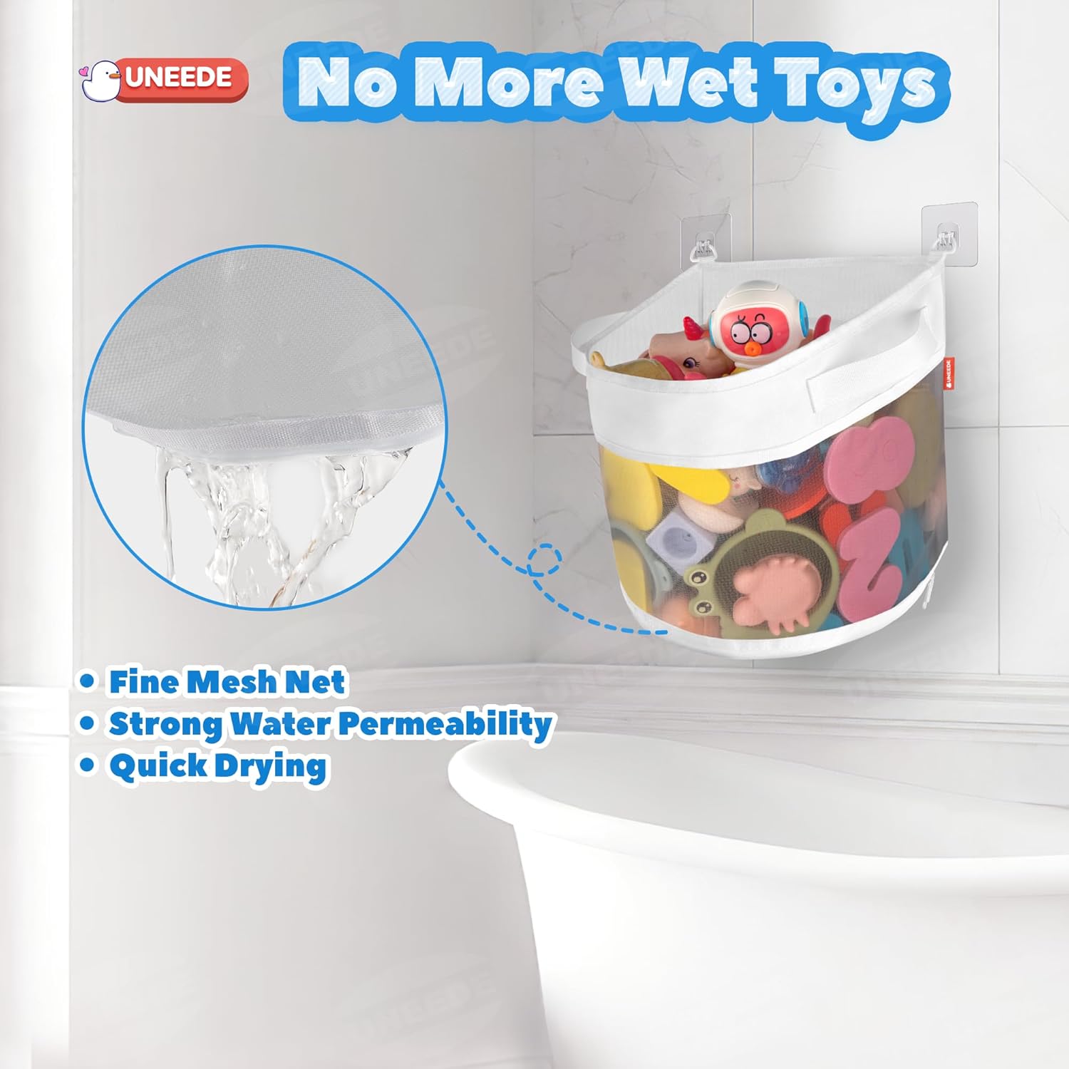 UNEEDE Bath Toy Organizer 415 Gallons Gray