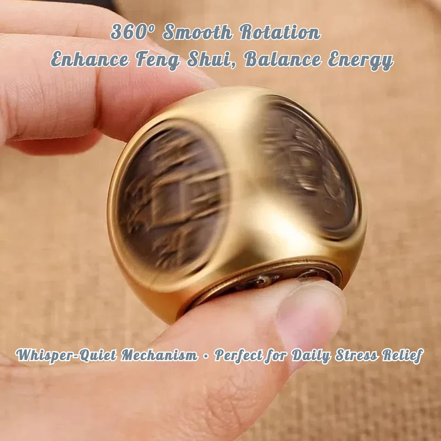 YUERVIEW Chinese Brass Feng Shui Ornament with Rotatable Pixiu Base