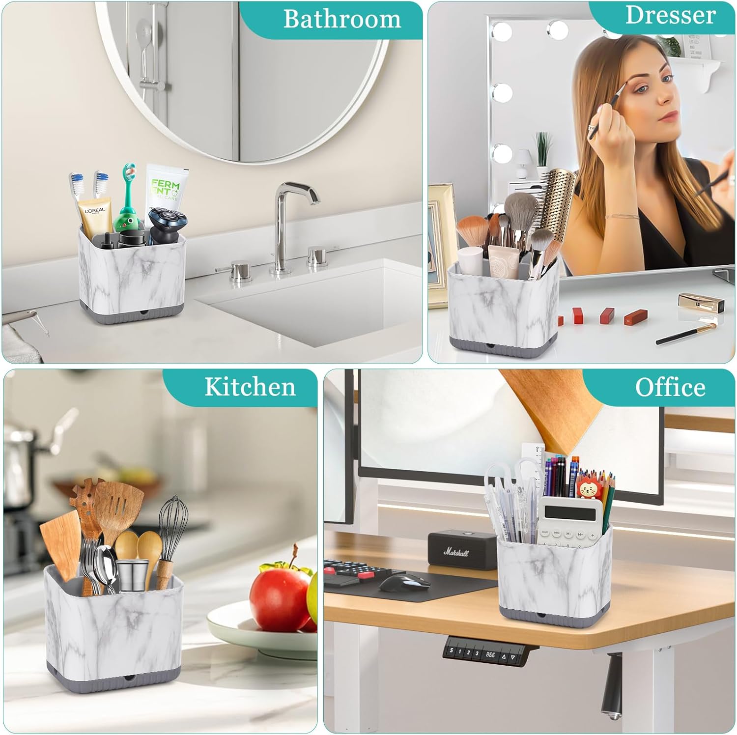 PARKMANI Toothbrush Holder Grey Marble Grain
