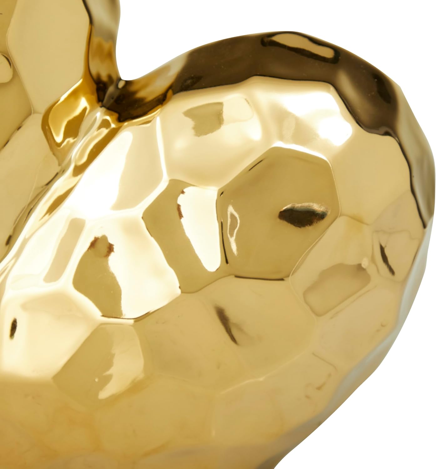 Deco 79 Gold Porcelain Heart Sculpture 8x3x8