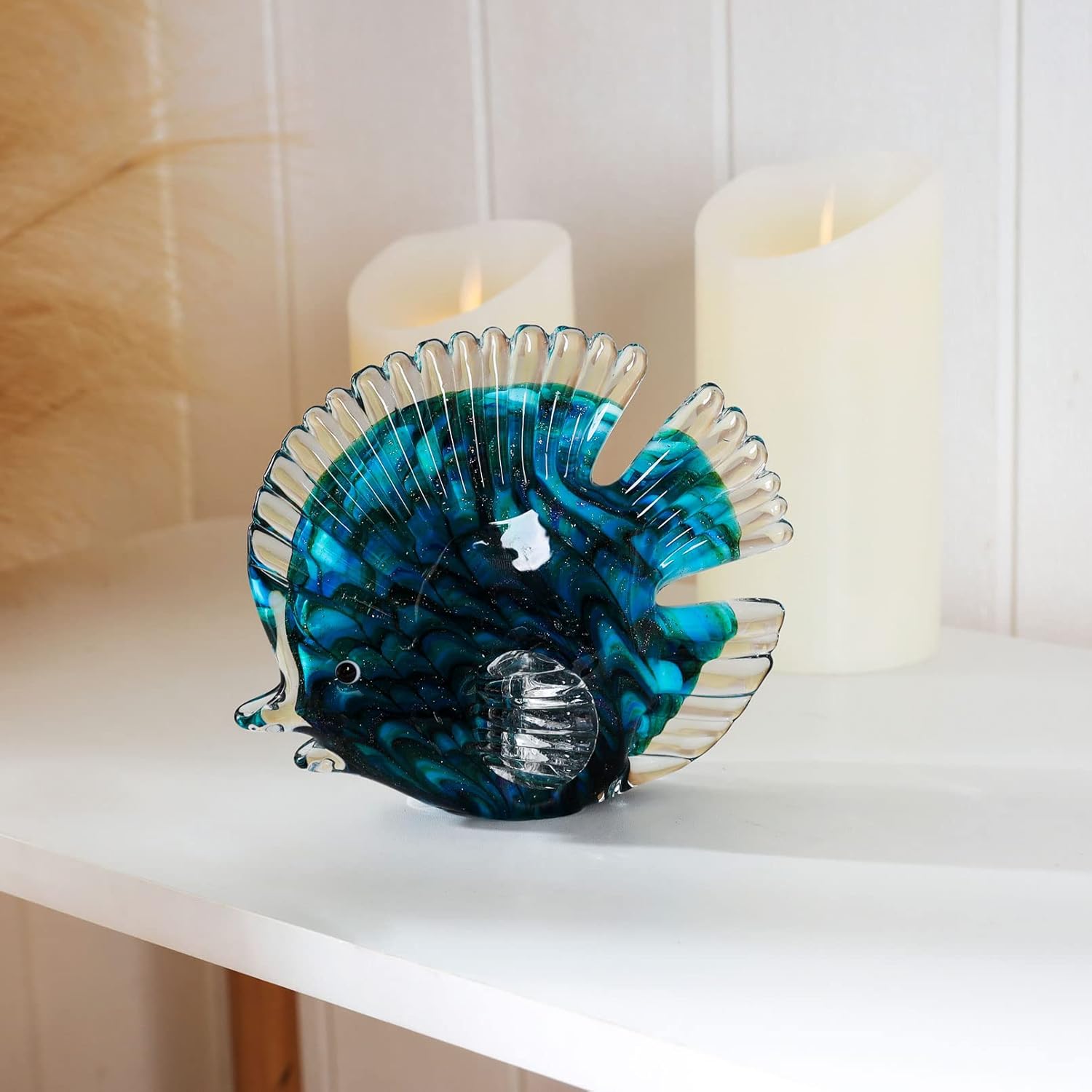 OISEGOP Hand Blown Tropical Fish Decor Art Figurine