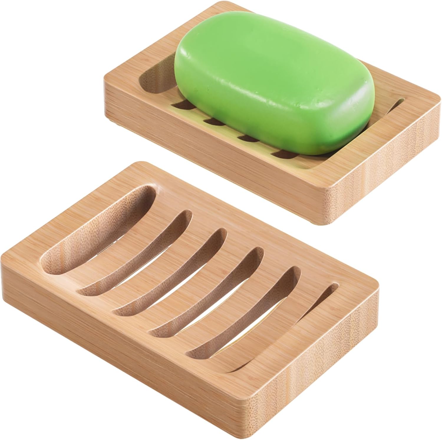 AmazerBath Bamboo Soap Dish 2 Pack