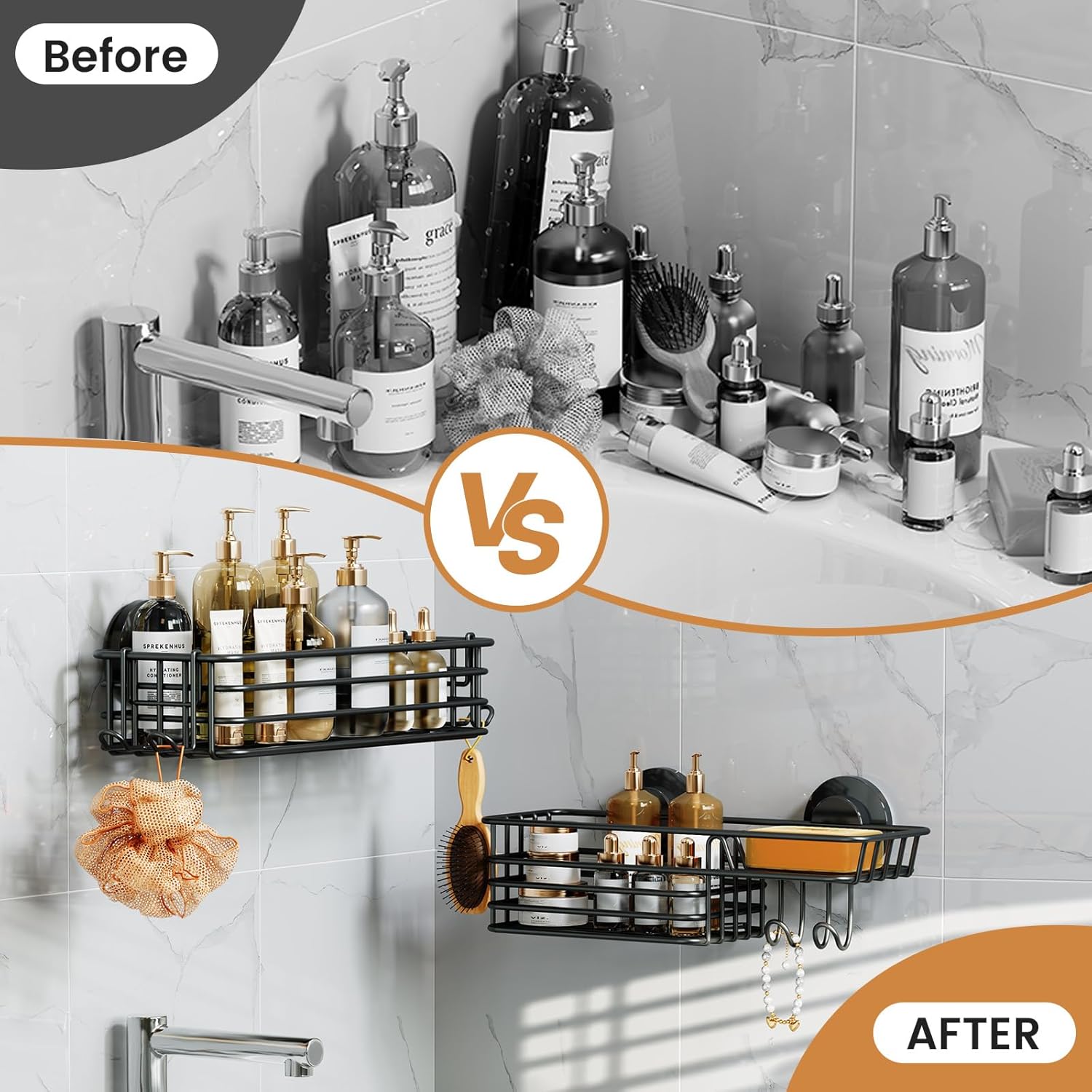LEVERLOC Shower Caddy Suction Cup 2 Pack