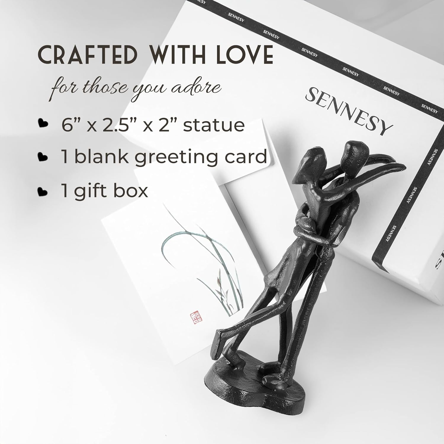 6th Anniversary Couple Iron Sculpture Romantic Gift for Her