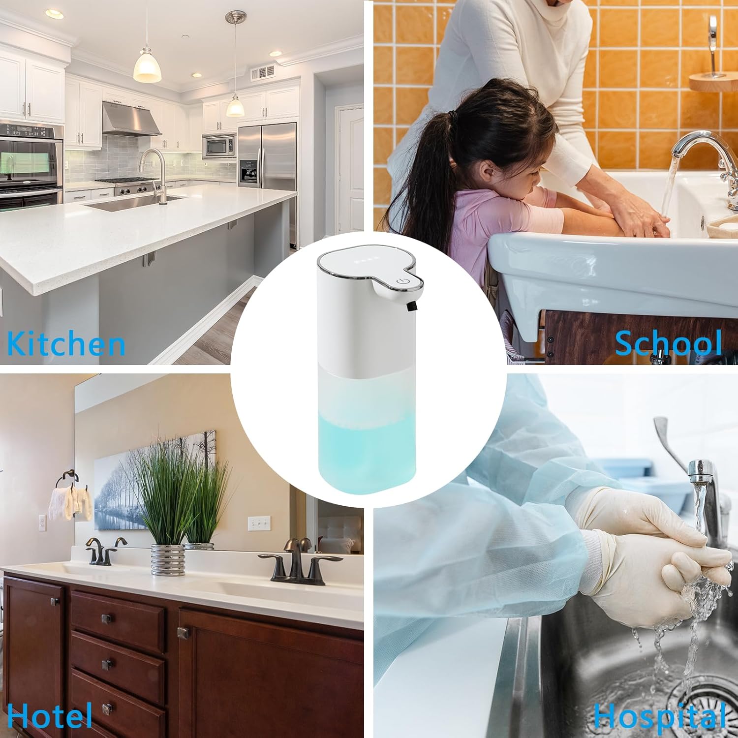 Touchless Foaming Soap Dispenser with Wall Mount Hook