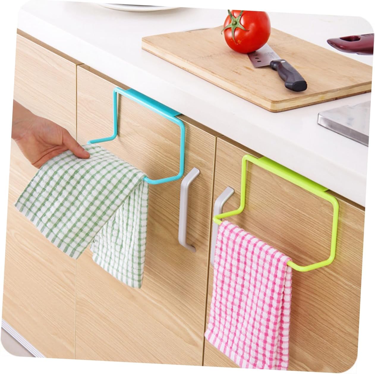 2Pcs Door Towel Rack Hanger for Kitchen Bathroom
