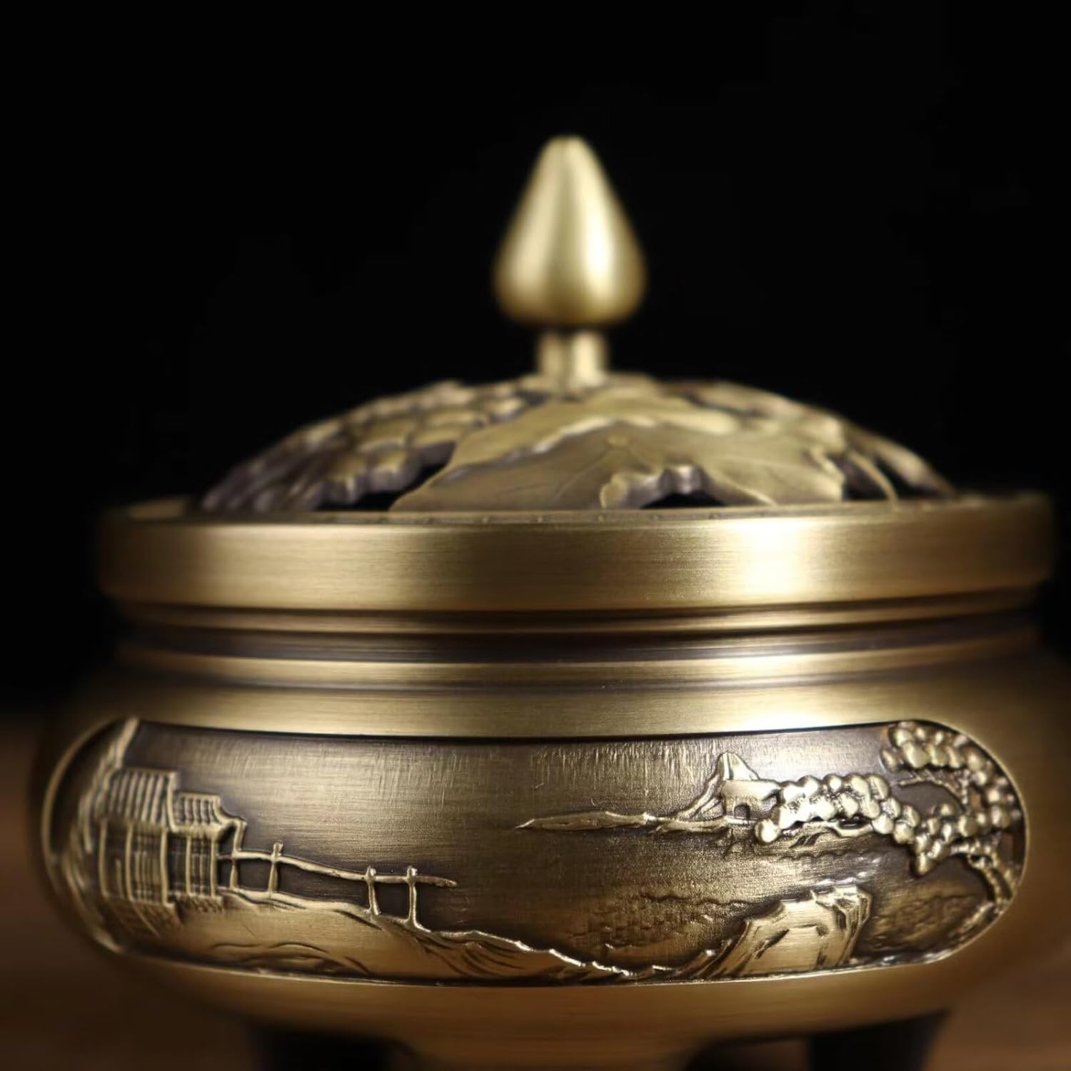 Julrybox Brass Incense Burner Zen Home Office Decor