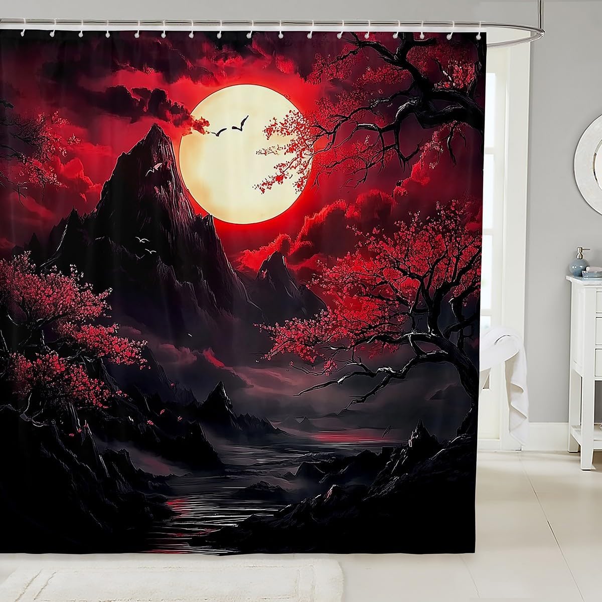Jejeloiu Japanese Style Shower Curtain Set 1