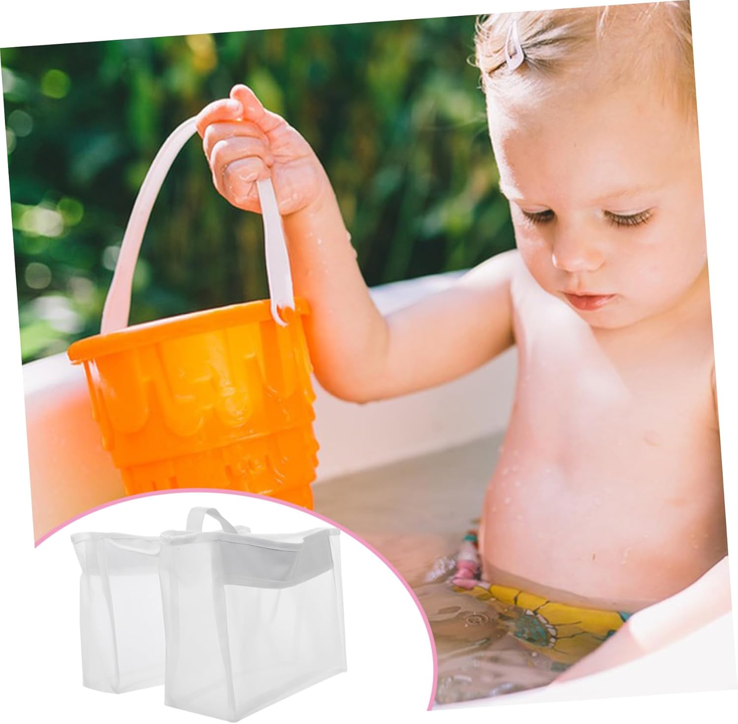 SOPOTUTU Portable Mesh Bath Toy Organizer with Quick Dry Design
