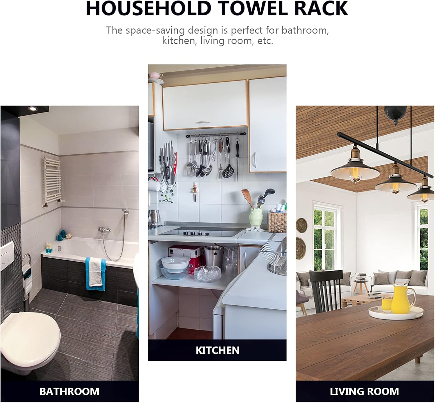 TOPPERFUN Wall-Mounted Towel Rack 1pc Stylish Bathroom Holder