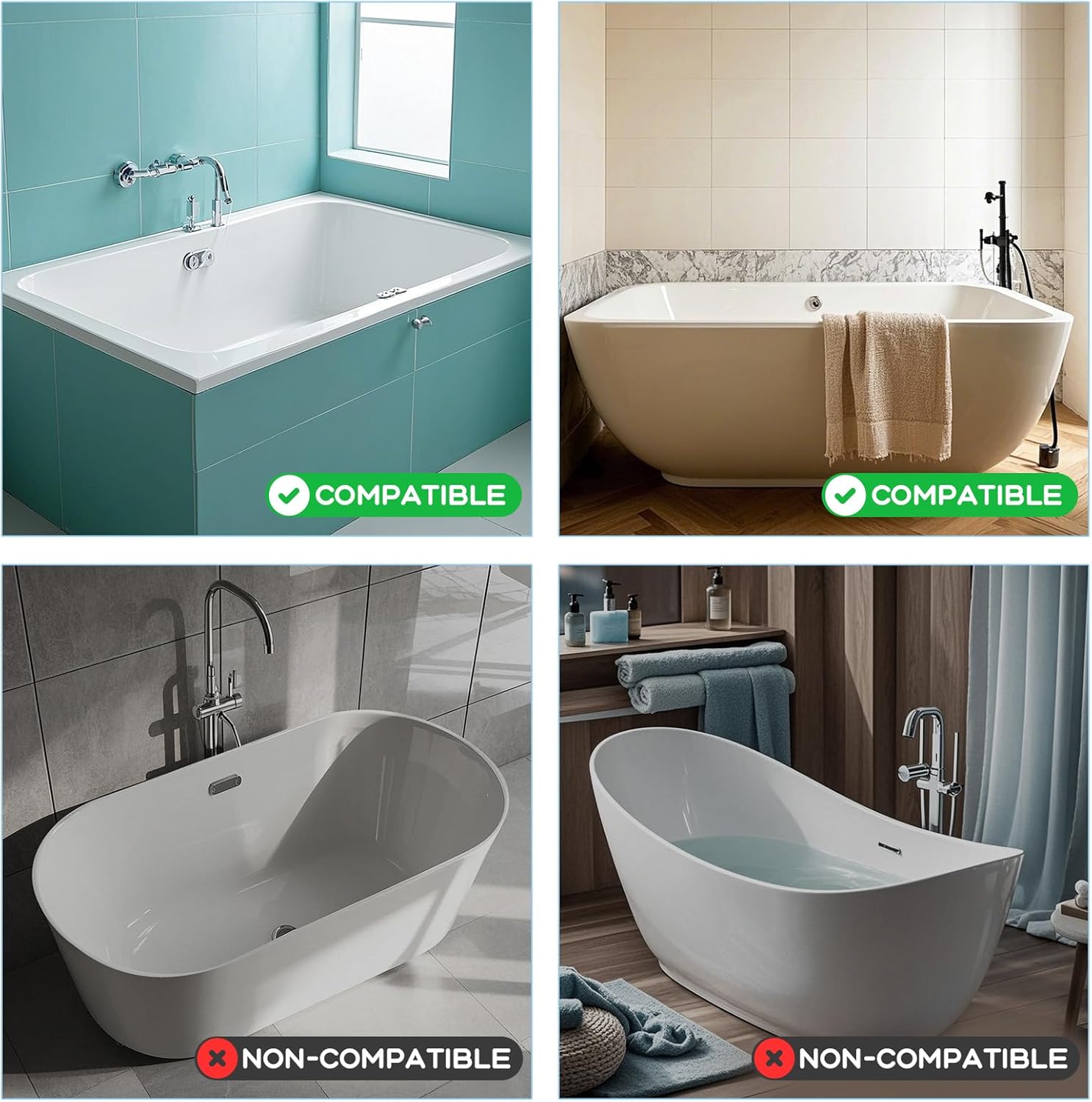 YUOROS Silicone Splash Guard for Bathtub and Kids Play