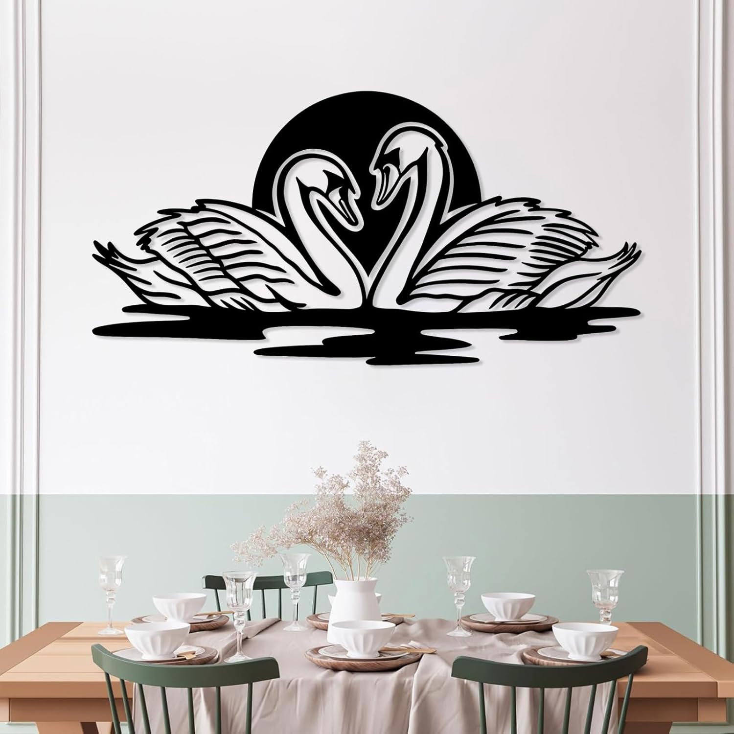 LARNT Romantic Couple Swans Wall Decor