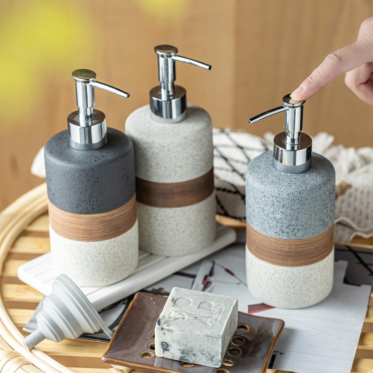 Cormomu Ceramic Soap Dispenser Set 2 Pack