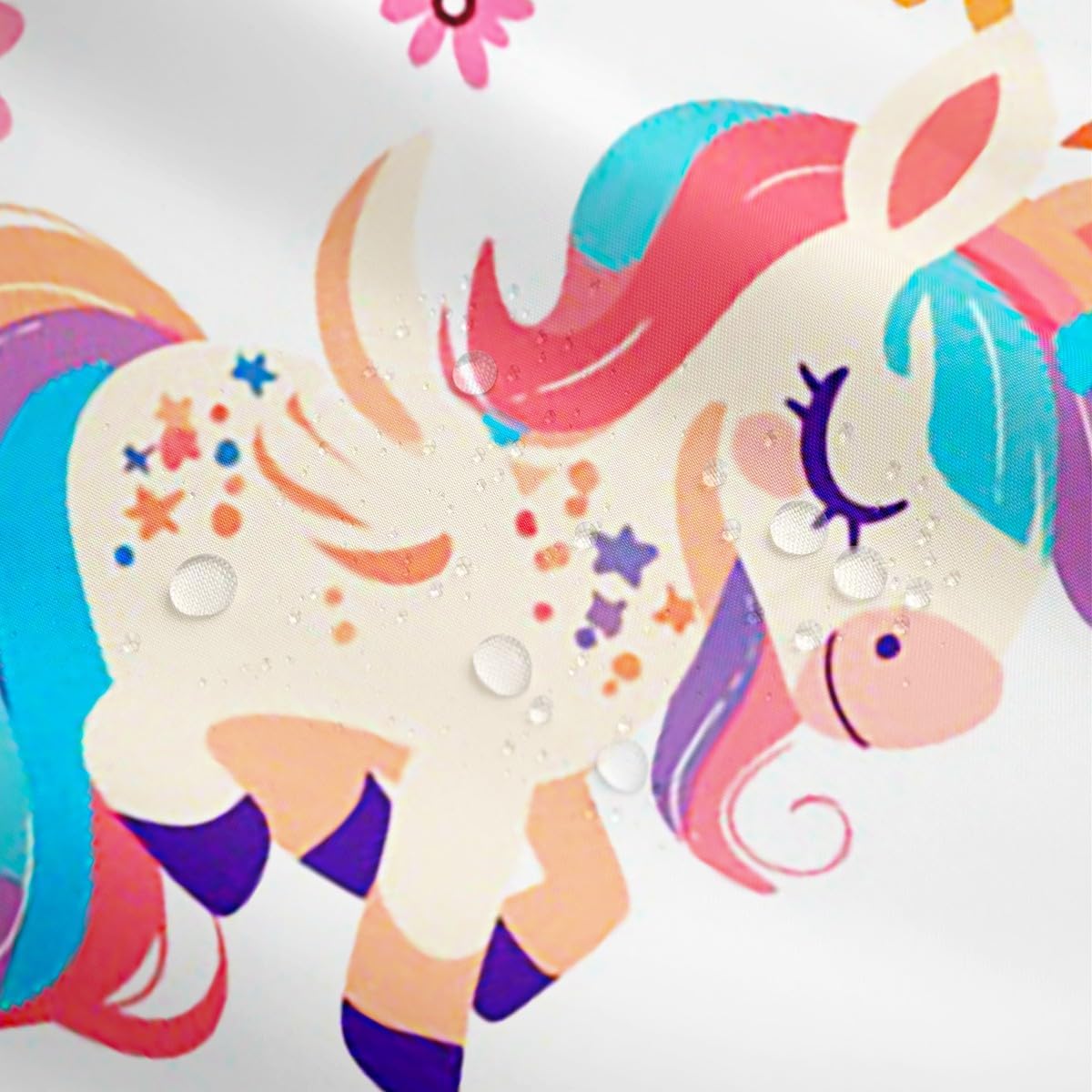Erosebridal Kids Unicorn Waterproof Shower Curtain