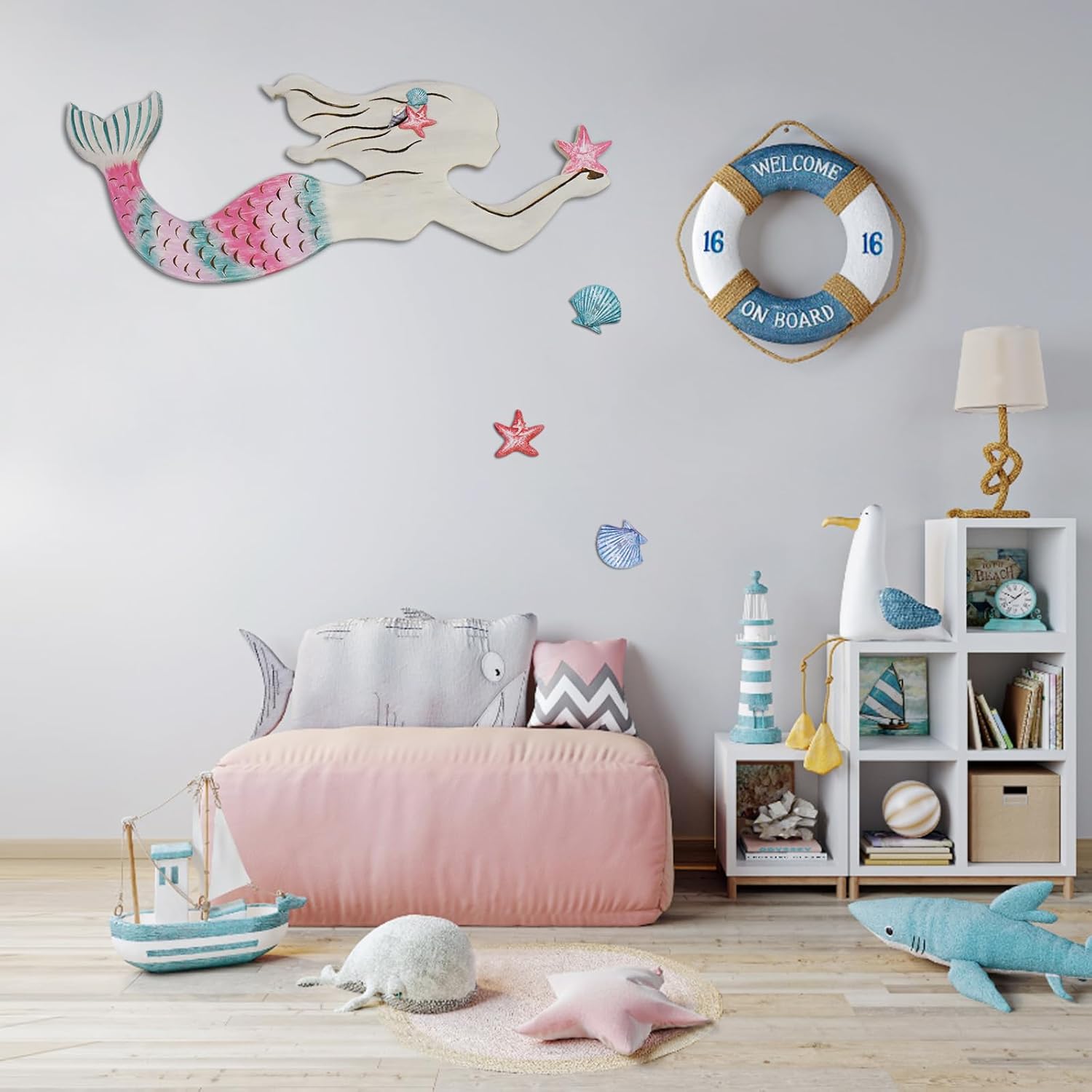 Rustic Mermaid Wall Decor Hanging Nautical Art